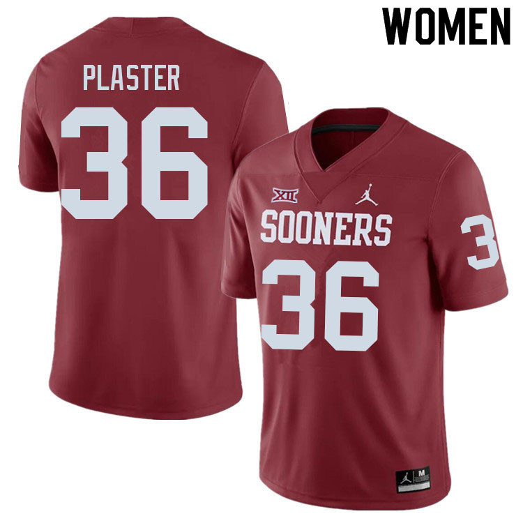 Women #36 Josh Plaster Oklahoma Sooners College Football Jerseys Sale-Crimson - Click Image to Close